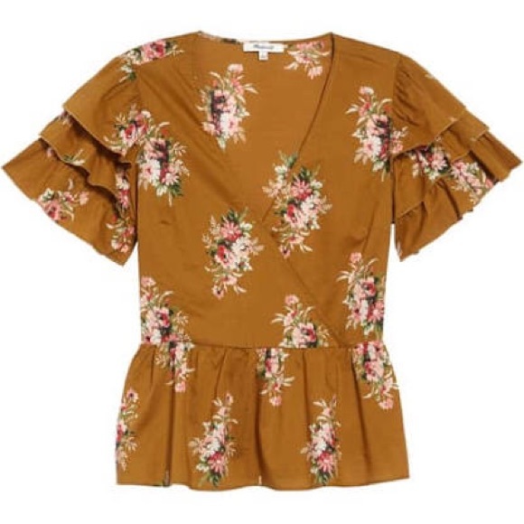 Madewell Tops - Madewell Classic Corsage Tiered Sleeve Peplum Top